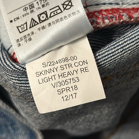 RARE!!‎ Distressed GAP x CONE DENIM Skinny Fit Light Wash Patchwork Size 31x32 - Picture 9 of 13